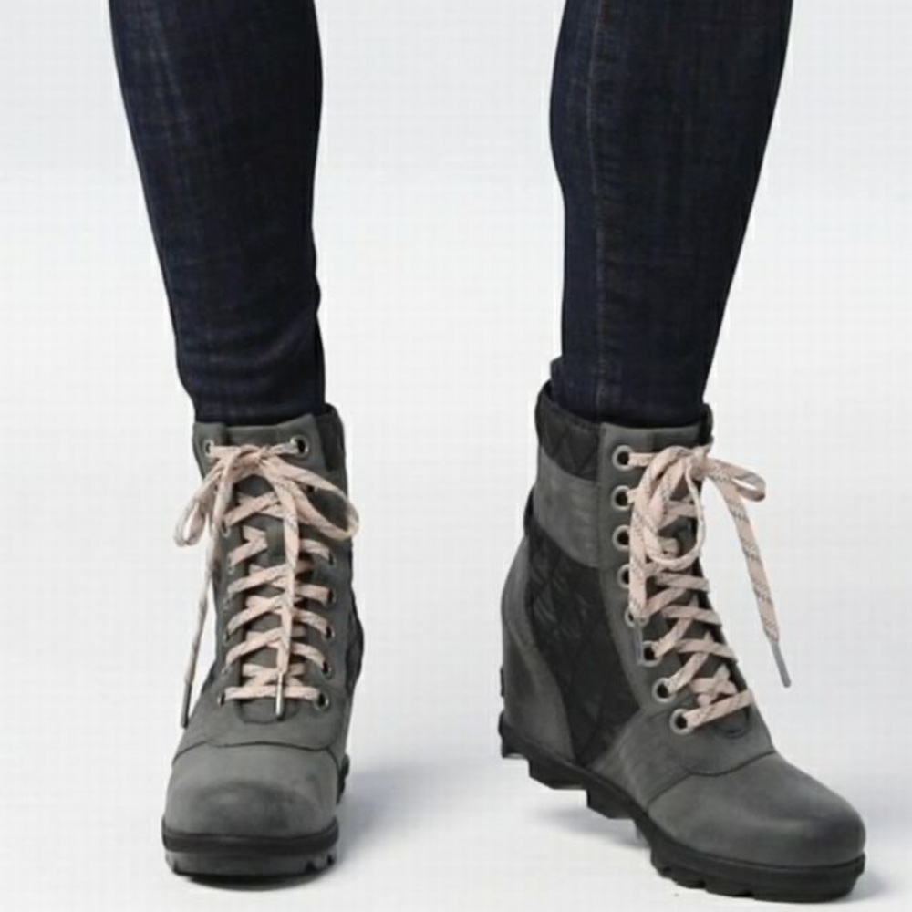 Sorel Lexie Wedge Boot - Dark Slate Leather